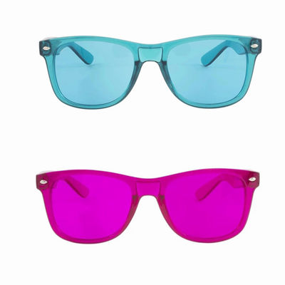 Insieme di stile di vetro di terapia di colore un pro di 10 colori, l'umore colorato si rilassa gli occhiali da sole